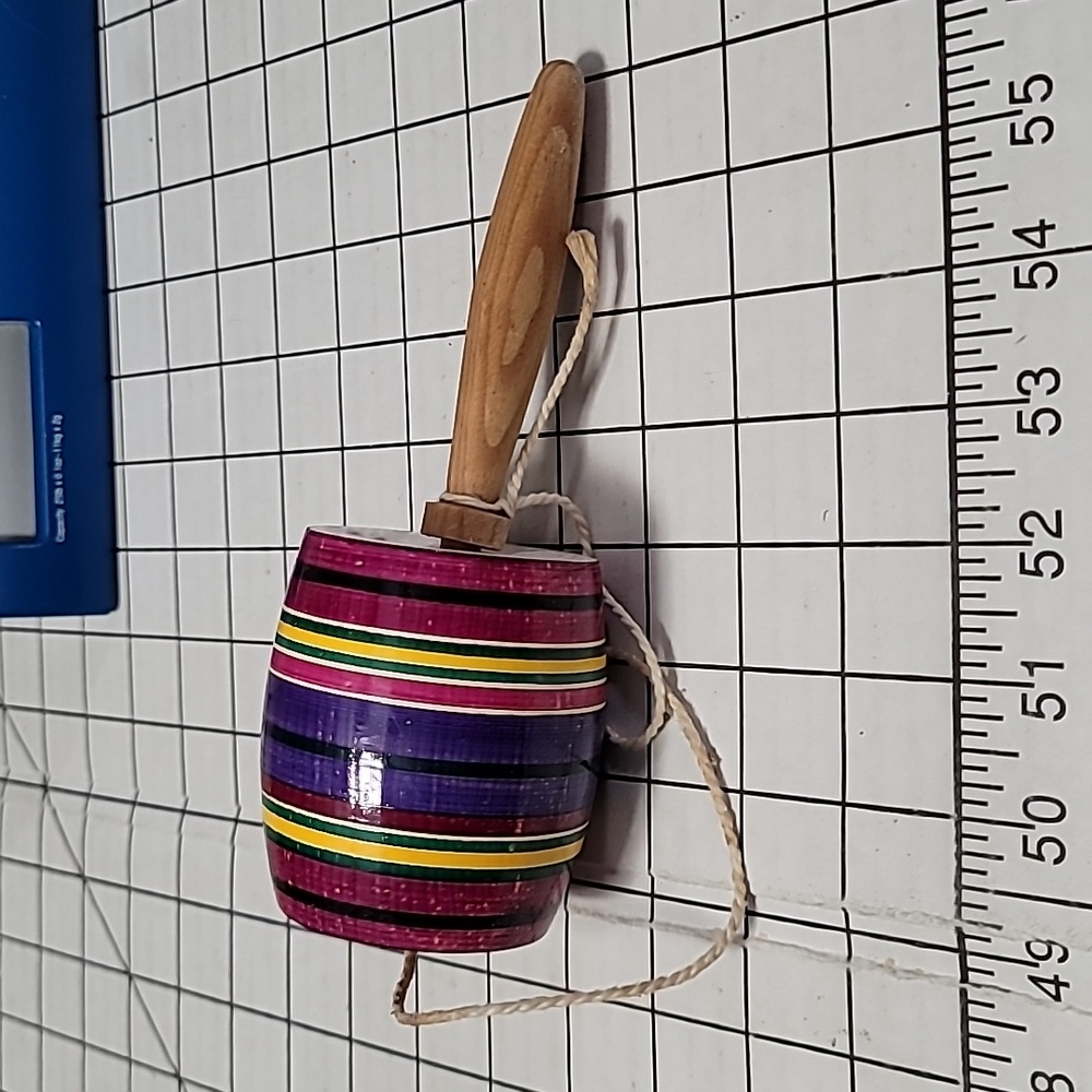 Mexican Balero Wooden Toy, 7.25" Long w/Handle‎ in - Preloved